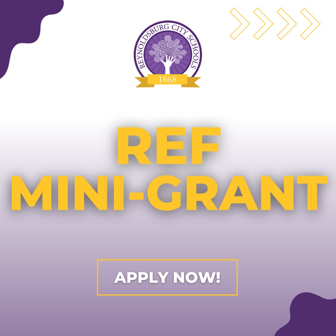 📢 Great news! The Reynoldsburg Education Foundation Mini-Grant Application deadline has been extended to October 31! To learn more about this opportunity and to apply, visit: 👉 tinyurl.com/2p8r88yn. Don’t miss out on this opportunity! Apply TODAY! #REYNProud