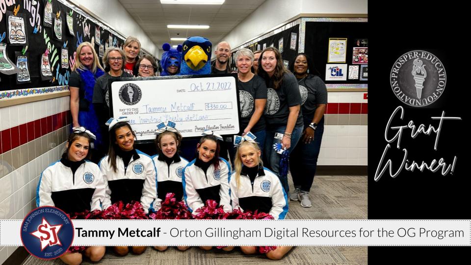 ProsperISD's tweet image. Congratulations to our Johnson Teacher Grant winners! Ericka Hamilton, Craig Sandy, &amp;amp; Tammy Metcalf. The excitement is coming to Johnson students w/ Puppets to Encourage the Love of Literature &amp;amp; Writing, Making Friends Through Backyard Games, &amp;amp; Orton Gillingham Digital Resources.