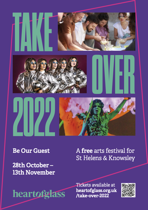 TheHeartofGlass's tweet photo. Take Over 2022 is nearly here!

We can't wait to welcome you to our events across St Helens and Knowsley, starting this weekend.... 
https://t.co/khZkmSv3n9 https://t.co/i4a43K8AWw