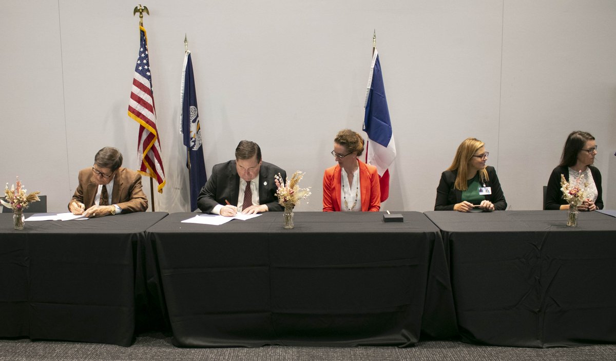 LouisianaLtGov's tweet photo. I was honored to host representatives from Brittany, France for the signing of a MOU. This is the 4th time we have renewed our agreement to support our shared goals. 

I'm looking forward to continuing this relationship and strengthening our cultural and historical ties. https://t.co/9gAT2ebMLt