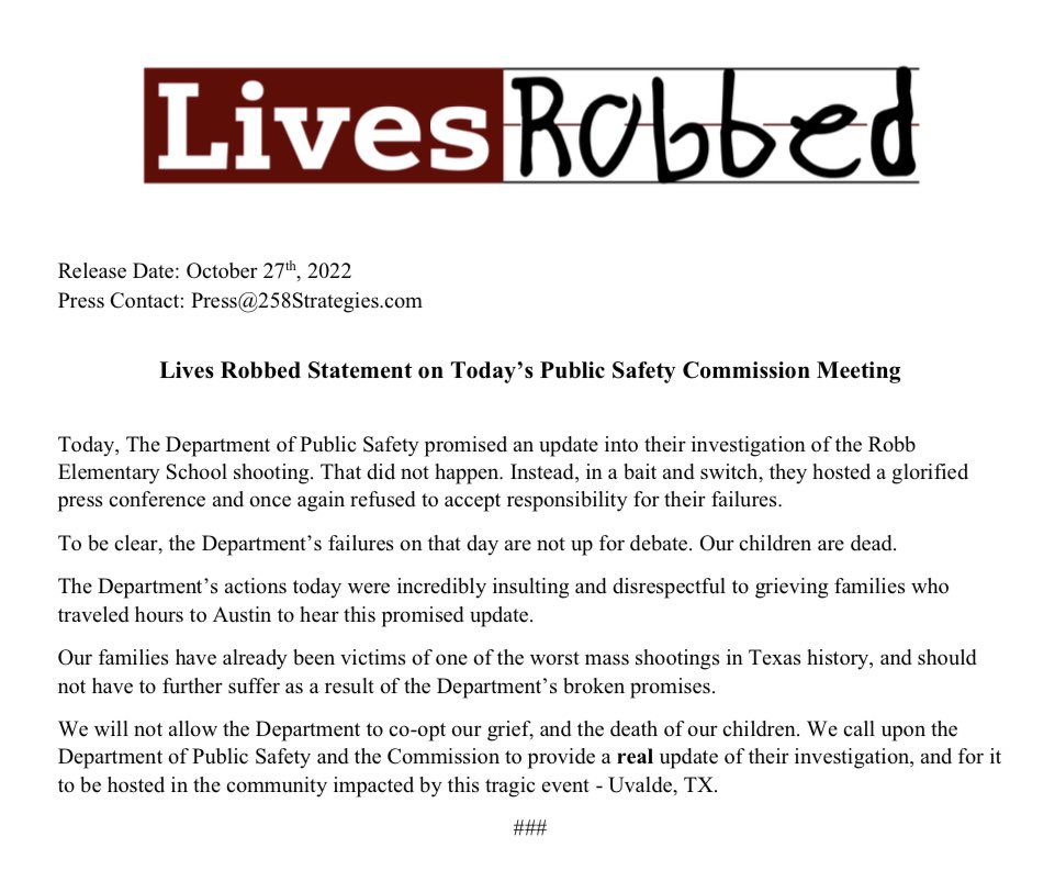 Our statement on today’s Public Saftey Commission Meeting. #ResignMcCraw