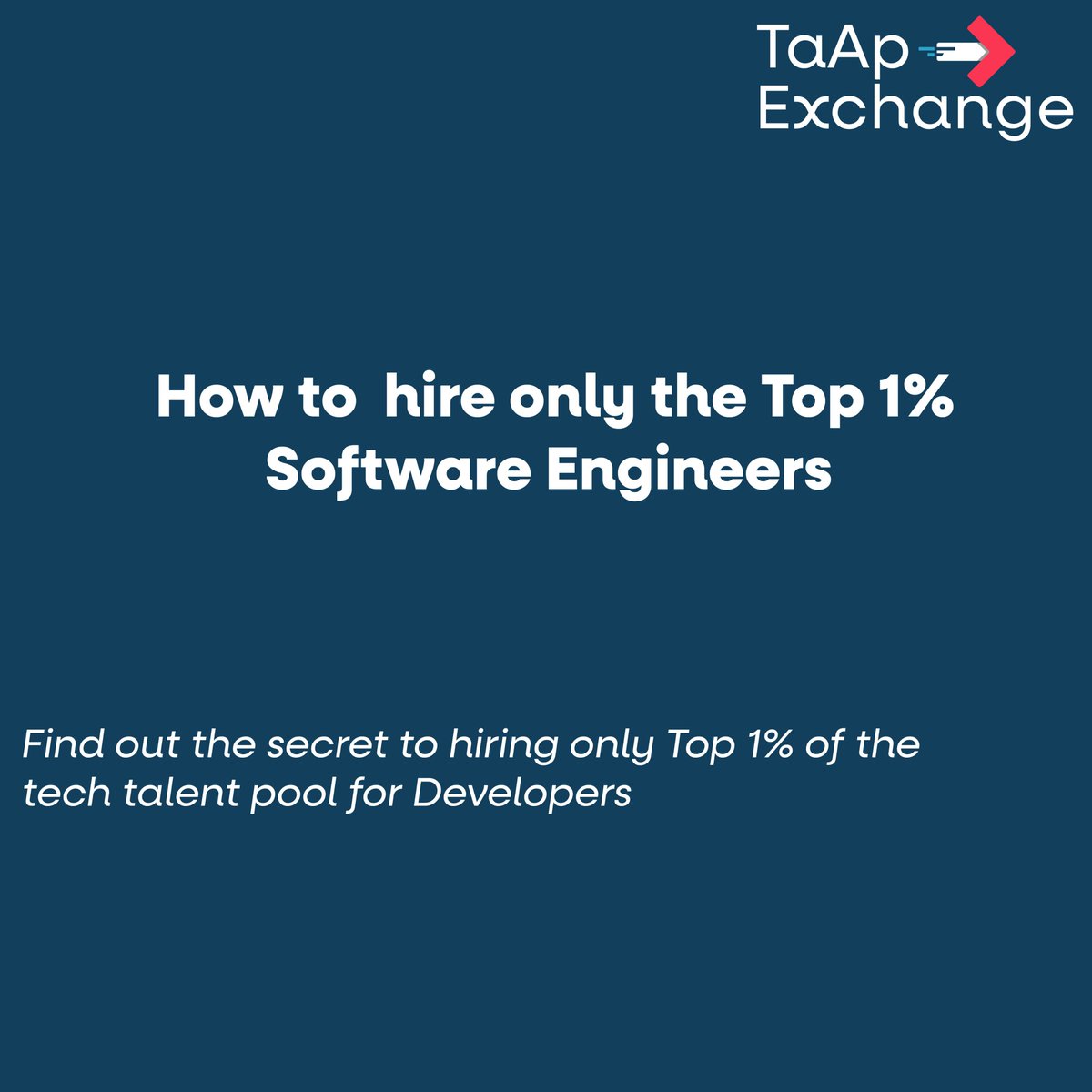 TaApExchange's tweet photo. What if there was a way to #recruit only the top #techtalent of the industry?
#TaApExchange has helped clients #hire qualified #Java, #Python &amp; #React #developers in just 10 days using a foolproof method of talent acquisition. Know more about how we do ensure this 
1/2 https://t.co/RVeYUdRTc9