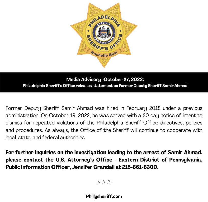 Philadelphia Deputy Sheriff arrested and charged with illegal gun sales. Fired by Sheriffs Dept 1/2 @FOX29philly