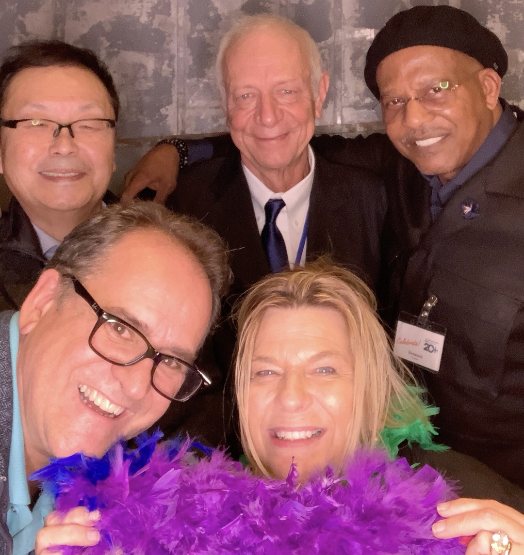 ACBcert's tweet photo. Celebrating 20 years of the Telecommunications Certifications Body Council #TCBCouncil with Friends From L to R  Nakanshi Nob, Mike Violette, William Graff, Liv Violette and Desmond Fraser  #regulatory #regulations #Certifications #Certification https://t.co/hYeJTXP22a