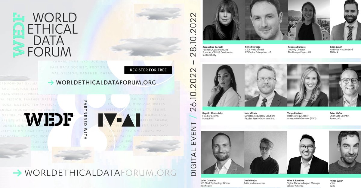 We are <a href="/WEDF_forum/">World Ethical Data Forum</a> discussing responsible AI, data mgmt and ESG with brilliant humans including: 
<a href="/amazon/">Amazon</a>’s Tanya Coutray, <a href="/BankofAmerica/">Bank of America</a>’s Mike Ramirez, <a href="/pacificlife/">Pacific Life</a>’s John Damalas, <a href="/RavenPack/">RavenPack</a>’s Peter Hafez,    <a href="/FactSet/">FactSet</a>’s Nels Ylitalo, <a href="/JCITV/">Jacqueline Corbelli</a> and <a href="/KayalinSoleia/">Kayalin Akens-Irby</a> to name a few