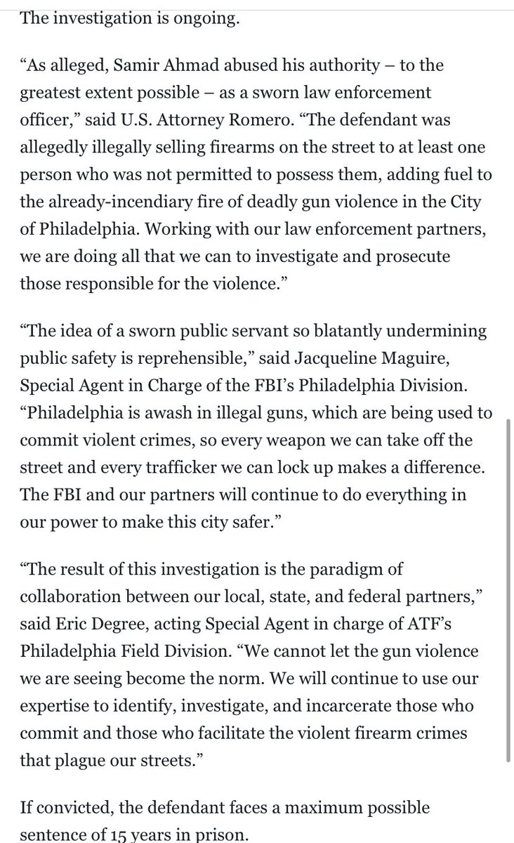 2/2 Samir Ahmad,29, now former Philadelphia Deputy Sheriff, charged by @USAO_EDPA with firearms trafficking. @FOX29philly
