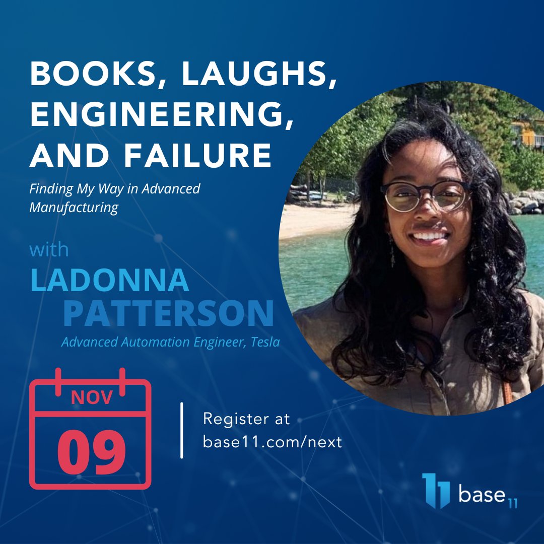 base11STEM's tweet image. Sign up for the Next Frontier Conference and Expo to hear from speakers like LaDonna Patterson, Advanced Automation #Engineer at Tesla! Tune in on November 9 and 10 to hear how LaDonna found her way into the advanced automotive industry. Register now at buff.ly/3SIwf5N