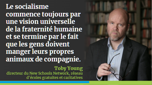 CitaroCapacity2's tweet image. "Le socialisme commence toujours par une vision universelle de la fraternité humaine et se termine par le fait que les gens doivent manger leurs propres animaux de compagnie."
Toby #Young
directeur du New Schools Network,
réseau d'écoles gratuites et caritatives