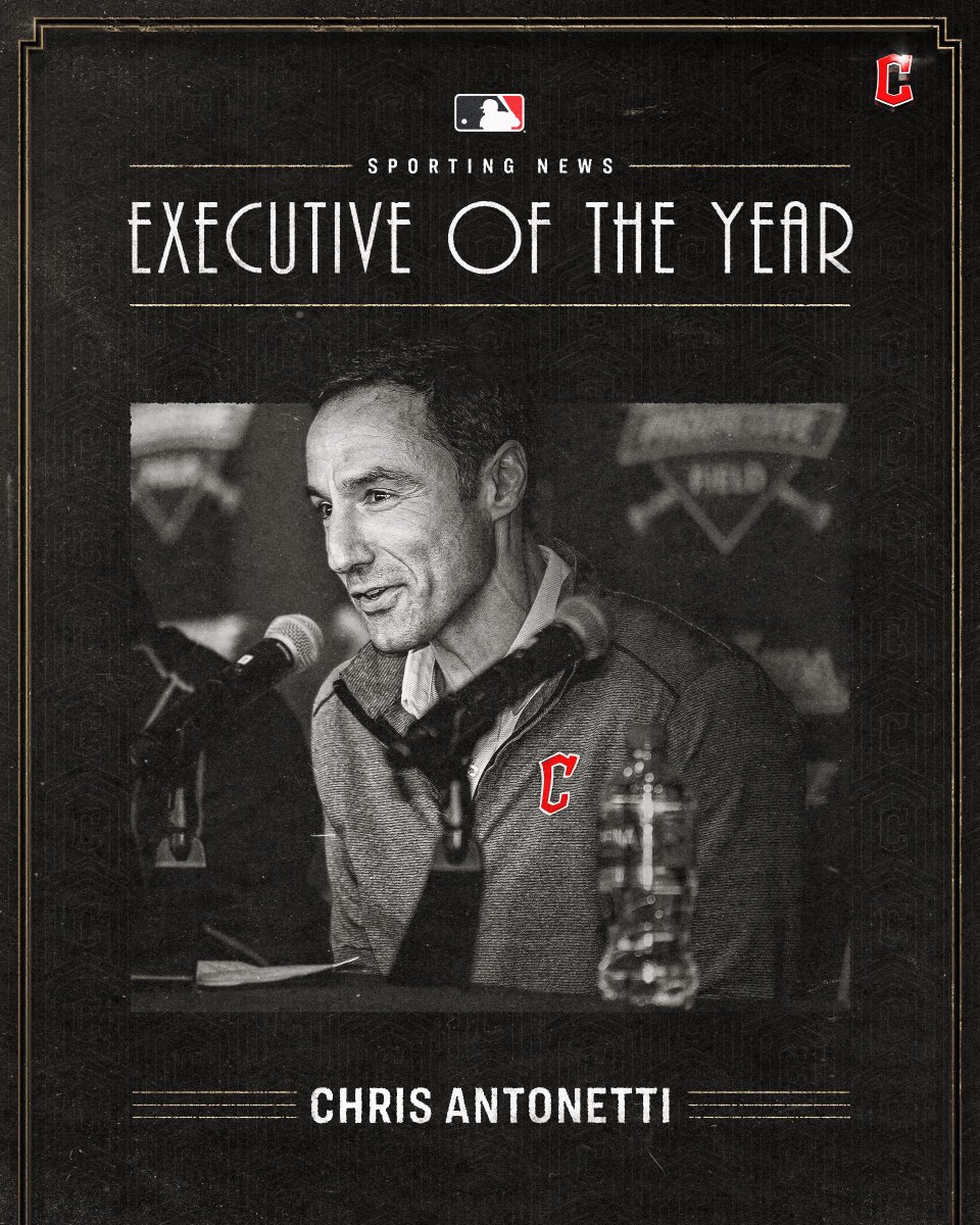 We're so lucky to have CA.

Chris Antonetti has been named the Sporting News Executive of the Year!

#ForTheLand