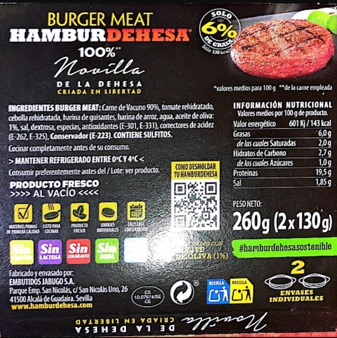 ⚠️ Alerta por presencia de Salmonella en burger meat de vacuno.
🚫 No consumir 
▶️ Nombre: BURGER MEAT HAMBURDEHESA Novilla de la dehesa
▶️ N° Lote: 300995
▶️ Fecha de caducidad: 2/12/2022
📌 bit.ly/3fjHt2e
