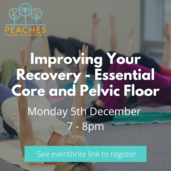 peachestrust's tweet photo. Following on from our taster 'essential pelvic floor' at the Living Well After Womb Cancer Event in September, we are pleased to invite you to join us for our essential core and pelvic floor workshop on the 5th December! 
https://t.co/70CAkJUxTj https://t.co/j8mFEUWMfp
