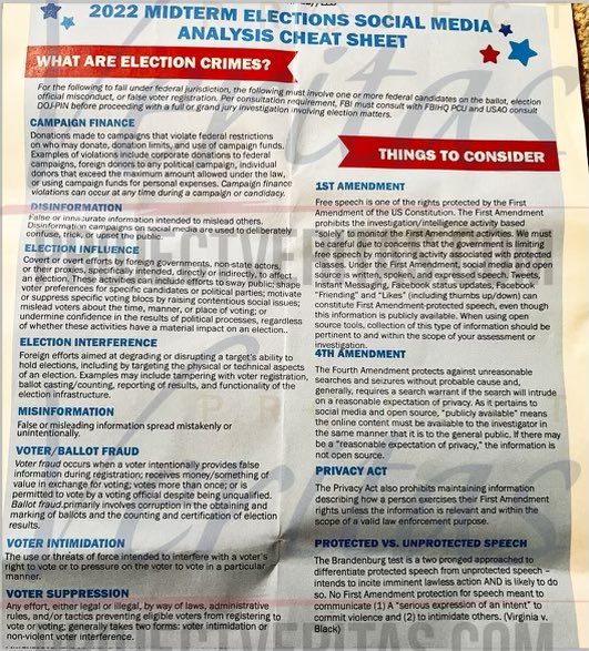 BREAKING: From Project Veritas! FBI Whistleblower Leaks Document Showing Agency Targeting ‘Misinformation’ Under ‘Election Crimes’ Ahead of 2022 Midterm Elections!!
