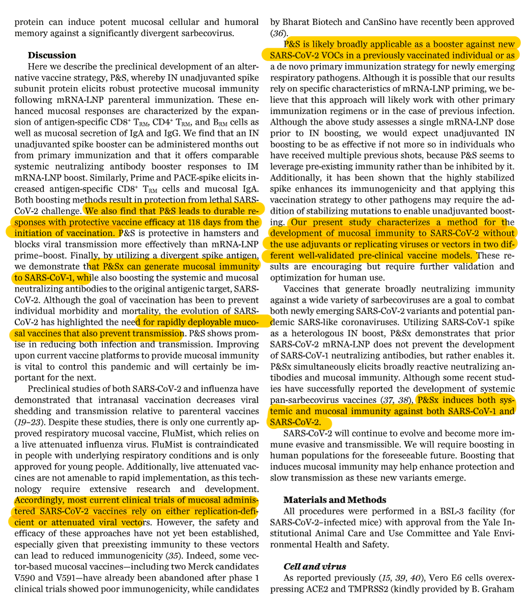 EricTopol's tweet photo. Protective efficacy of the spike booster lasted for ~4 months, pan-sarbecovirus, using no adjuvants or replication-deficient or live attenuated virus (like FluMist), elicited broad neutralizing Abs.
This is the variant-proof booster we need now to help prevent infections &amp; spread https://t.co/nZICyKlWHd