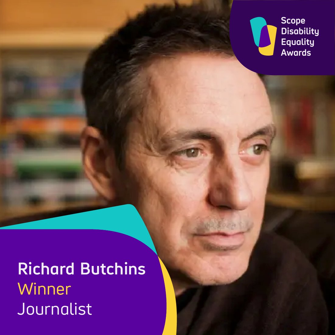 🏆 Our Journalist award goes to @richardbutchins! 📺 Richard’s documentaries shed light on disability hate crime, benefits, and discrimination. He presents these issues to a mainstream audience, sparking meaningful discussions.