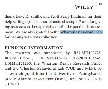 Check out this new paper published in the "Journal of Personality" with the help of the WBL! We love helping our researchers further the knowledge of the world!