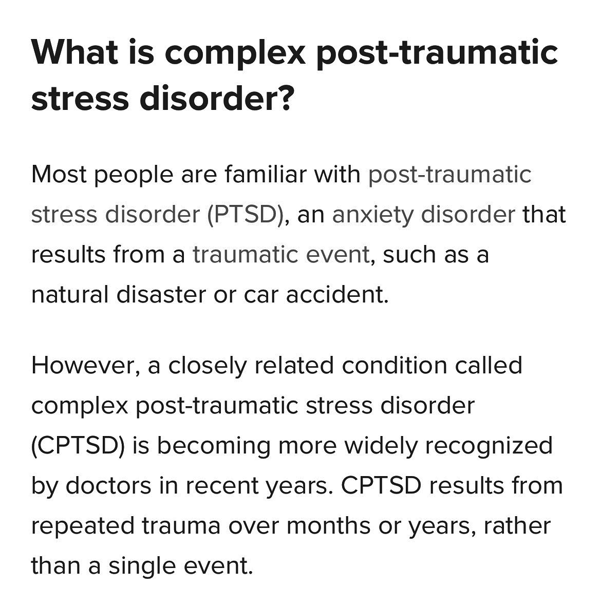optikzofficial's tweet image. PTSD is from a single trauma, CPTSD is from repeated trauma over months or years. #CPTSDAwareness