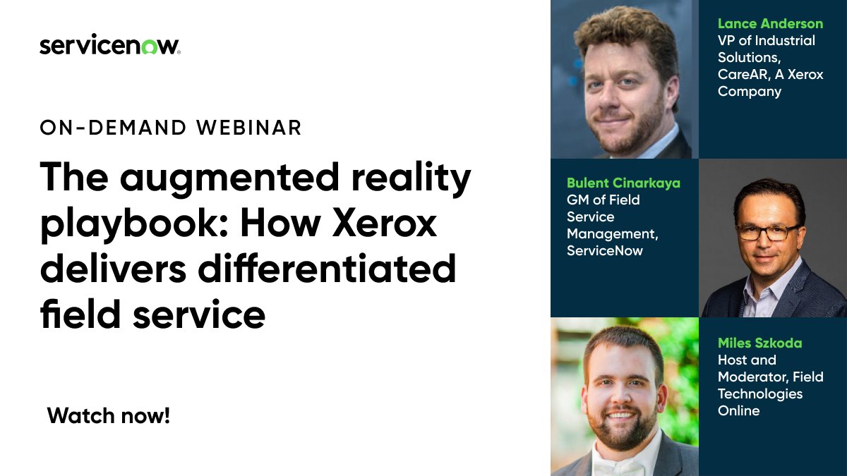 kimwh's tweet image. Augmented reality (AR) is not just for fun and games.
This panel talks about how it can make work better for field service ~
#CareAR #ServiceNow #WeMakeWorkBetter