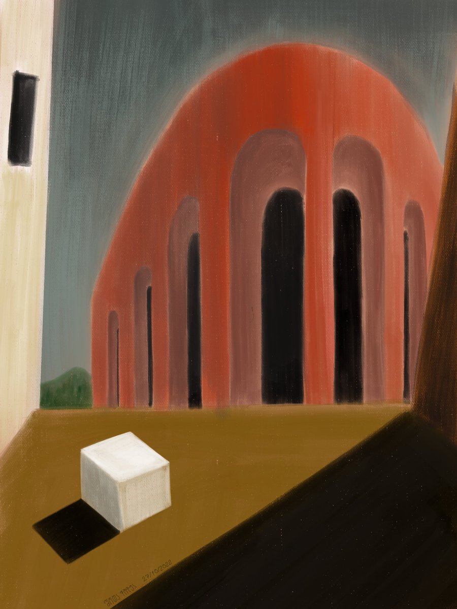 Good evening everyone! I’m sharing my artwork , the first image of following series, inspired by Giorgio De Chirco😍.        #art #contemporaryart #artis #modernart #ArtLovers #artgallery #painting #digitalart