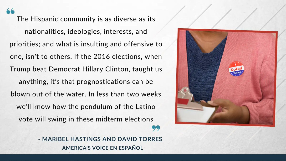 In their new column, @maribelhastings and @datorg64 tell us about the pendulum of the #LatinoVote and the midterm elections. Read it here ⬇️ bit.ly/3FvFdQ6