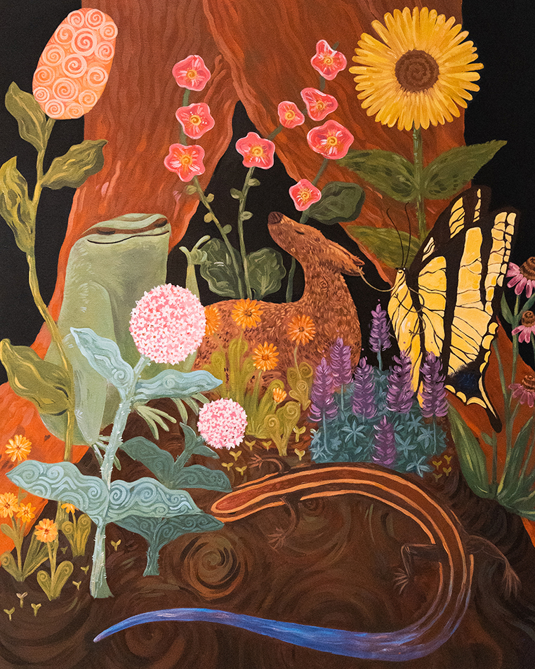 “It's beneficial to build relationships with the other organisms that we coexist with.” 🦉 Halle Donovan finds joy in connecting with plants + animals. She shares that joy with her #community in Expressions of Joy—a @rwcpaf art exhibit in #RedwoodCity