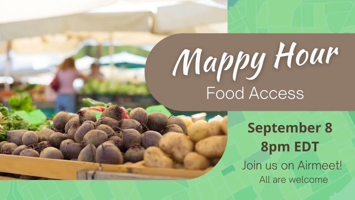 OpenStreetMapUS's tweet photo. Food access is an essential component of healthy communities. Learn about food access in Detroit and @detroitfoodmap  from cartographer &amp; research director @alexbhill in this Mappy Hour presentation from 2021: https://t.co/eCya1kV1ec  #12monthsofOSM #foodaccess #OpenStreetMap https://t.co/eQMUvlU1Gv