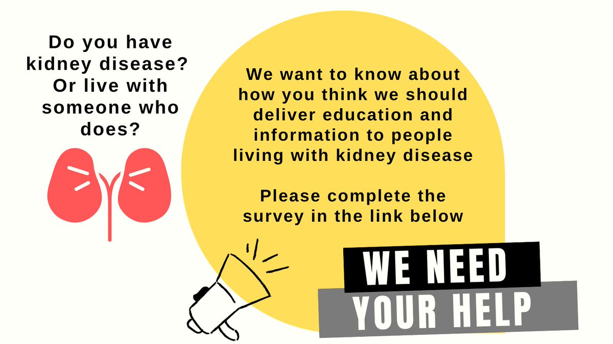 Dr Thomas Wilkinson (@tomwilks444) on Twitter photo We are looking for people with kidney disease to give their say on how kidney-related education and information is delivered in the UK
Please RT and forward on to anyone who may be suitable
⬇️⬇️⬇️
forms.office.com/r/nk55nyhRZx
<a href="/KPIN_UK/">Kidney Patient Involvement Network (KPIN)</a> <a href="/ARC_EM/">NIHR ARC East Midlands</a> <a href="/KidneyDiseaseFm/">Kidney Disease Forum</a> <a href="/KCP_tweets/">Kidney Care Partners</a> We are looking for people with kidney disease to give their say on how kidney-related education and information is delivered in the UK
Please RT and forward on to anyone who may be suitable
⬇️⬇️⬇️
forms.office.com/r/nk55nyhRZx
<a href="/KPIN_UK/">Kidney Patient Involvement Network (KPIN)</a> <a href="/ARC_EM/">NIHR ARC East Midlands</a> <a href="/KidneyDiseaseFm/">Kidney Disease Forum</a> <a href="/KCP_tweets/">Kidney Care Partners</a>
