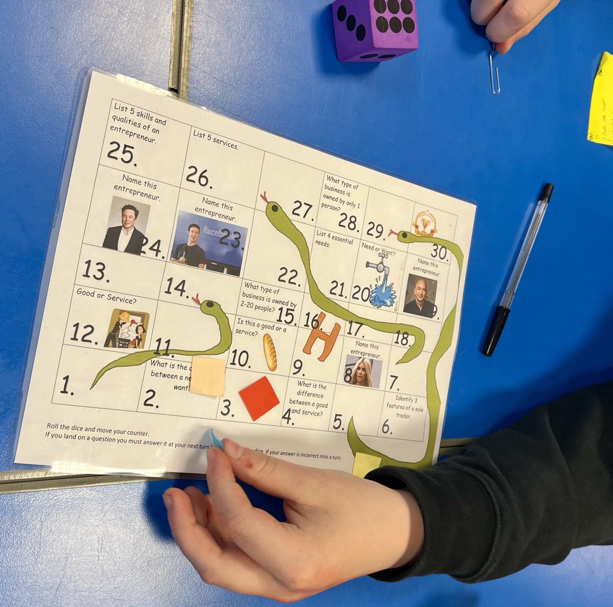 bones_carmel's tweet photo. Ms Webster S2 business education revision ⁦@Bellbaxter_HS⁩ ⁦@BBHSLearns⁩ old skool 🐍 &amp; 🪜 ⁦@osirisedu⁩ #oti https://t.co/g5dqEqPsyd