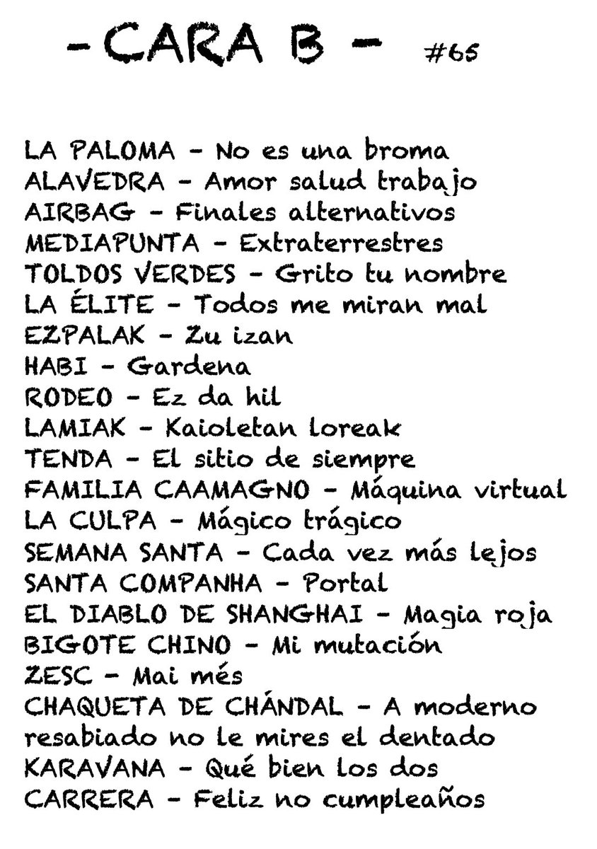 Vamos kuadrilla que ya huele a finde.

El miércoles sonaron: #LaPaloma <a href="/mondoairbag/">Airbag</a> #ToldosVerdes #LaÉlite #Ezpalak <a href="/tenda_grup/">𝗧𝗘𝗡𝗗𝗔</a> #Habi #Rodeo <a href="/ChinoBigote/">Bigote Chino</a> <a href="/zescband/">zescband</a> #LaCulpa #SantaCompanha y más.

Escucha nuestro último programa👇🏼

✴️ go.ivoox.com/rf/94977105