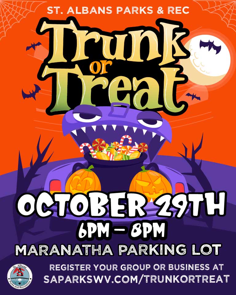 This Saturday, 6PM - 8PM

👇More Info @👇
saparkswv.com/trunkortreat

#localNews #LocalEvents #Halloween