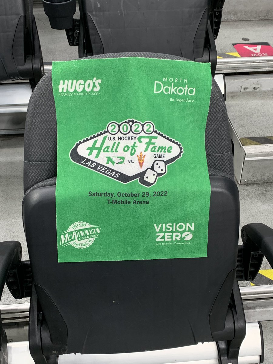 Ready to lay out the sea of Kelly Green at the rink tomorrow. Looking good on a T-Mobile Arena seat!