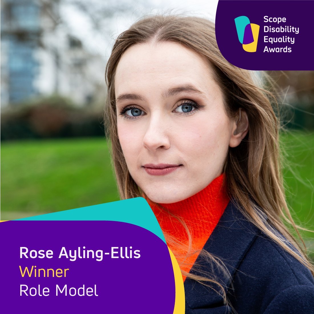 🏆 @RoseAylingEllis wins our Role Model award! Rose works to increase representation and break down barriers for the deaf community. Rose publicly campaigned for the introduction of the British Sign Language bill, and was the first deaf performer on @BBCStrictly. 🎇