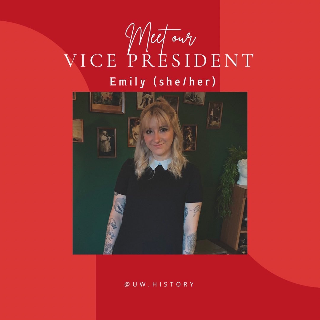HistoryUw's tweet photo. Meet the executive!

Emily (she/her) 
Major: History 
Minor: Classics and Anthropology 

“What I love about History is it helps us challenge our societal norms. There are just so many different ways people have lived and thought. (1/2) https://t.co/r2fNB6LwGc