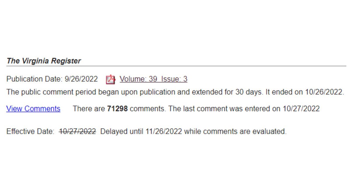 Breaking: 71,298 Virginians can’t be ignored. The Dept of Ed has delayed implementation of their illegal model policy replacement for at least another 30 days. Together we must convince them to abandon this effort & stick with the policies already in place helping students thrive