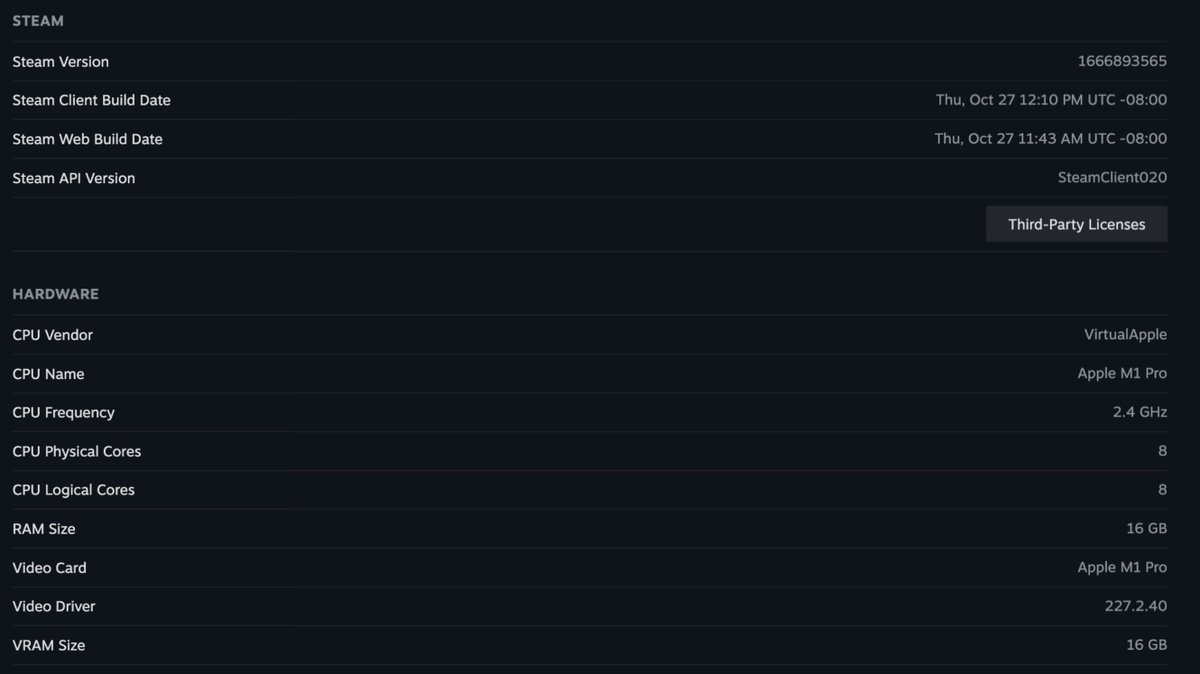 HiTechLoLife1's tweet image. A viewer of mine showcased the new Steam Deck  Big Picture UI on an M1 Macbook in my Discord Server. Kinda cursed.

#steamdeck #steam #bigpicturemode #macbook #apple #iphone