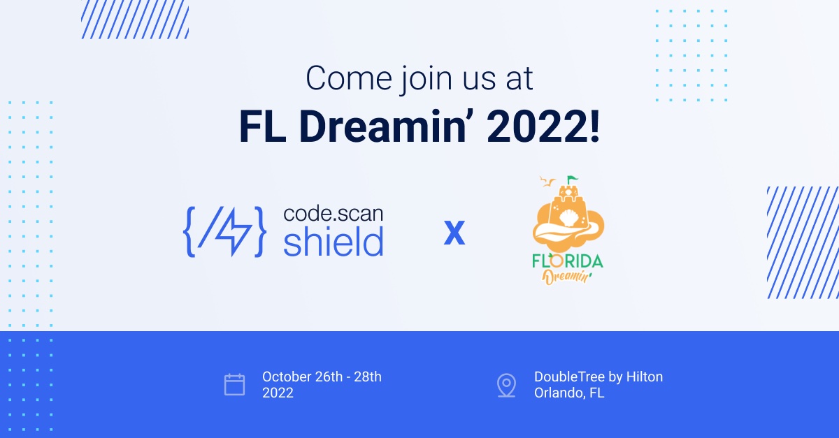 autorabit's tweet photo. The AutoRABIT team will be attending @dreamin_florida Oct. 27-28 where we'll be hosting a demo of our most comprehensive static #codeanalysis tool - #CodeScan Shield. Will we see you there? #FLD22 https://t.co/qt00kK1yFU