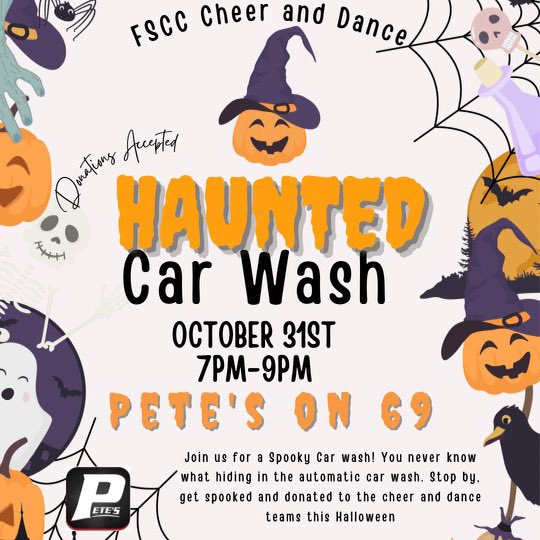 Come check out @CheerFscc for their haunted car 👻👻👻