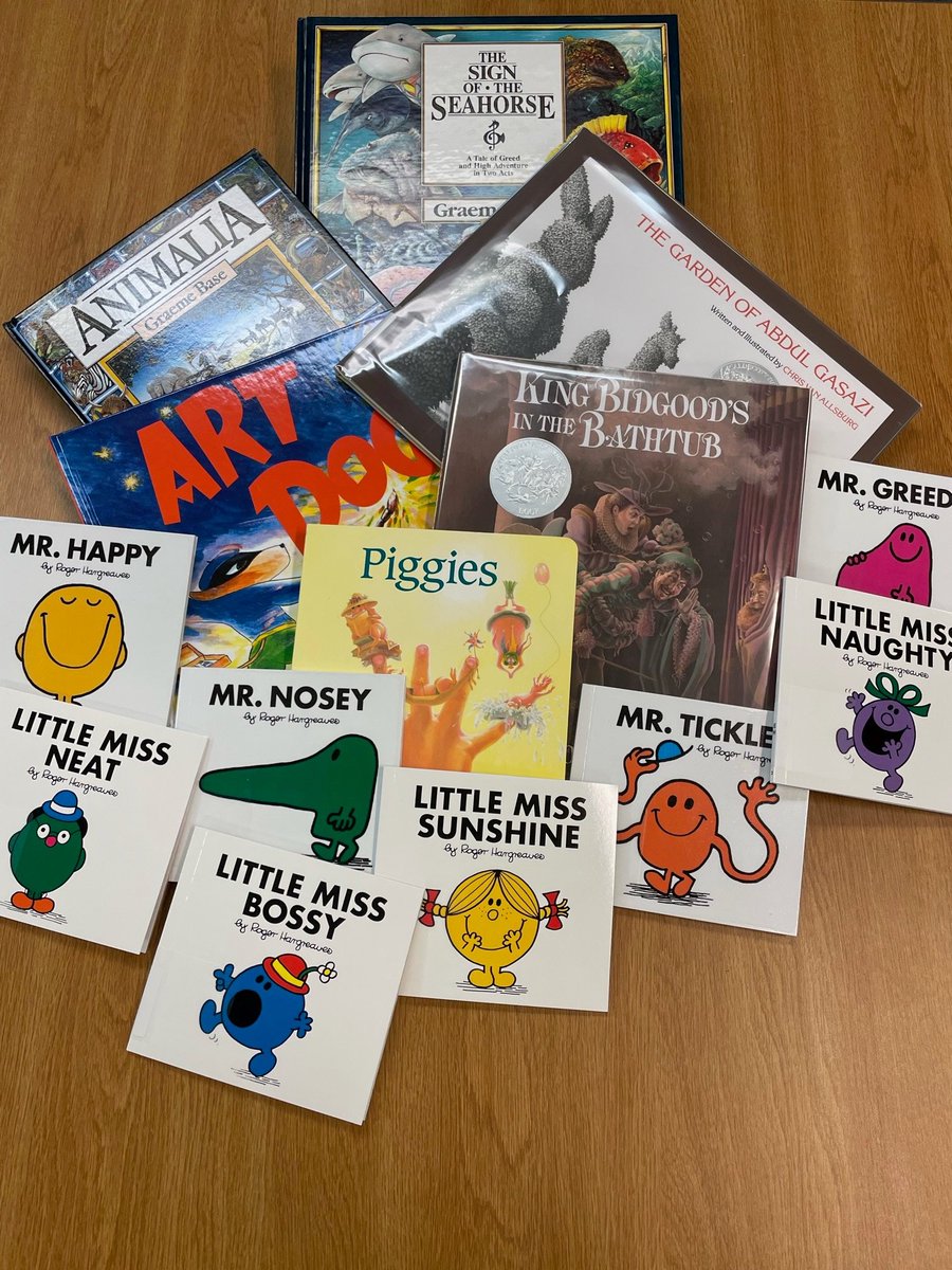 ImaLulingReader's tweet image. Just a reminder that the Children&apos;s Story Hour each Wed (11 am-noon) is under way! And a giant Thank You to the Friends of the Library for donating these (and more) favorite books for the program! #luling #lulingisd #graemebase #chrisvanallsburg #rogerhargreaves #donandaudreywood