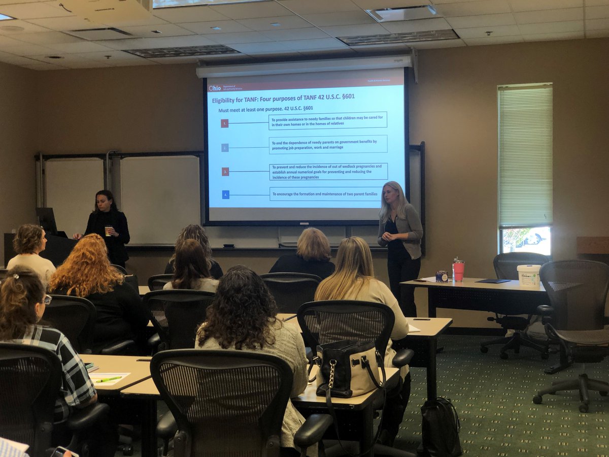 OJFSDA's tweet photo. The East Central District held a great retreat for CDJFS Directors today, which included presentations from ODJFS on the TANF Block Grant and the Benefit Bridge. https://t.co/lrcmRTYYJb