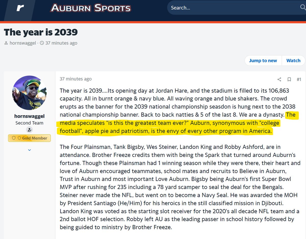 Message Board Geniuses on Twitter "The year is 2039 and Auburn fans