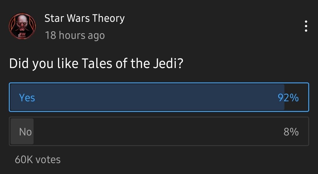 jedivostro's tweet photo. I think Star Wars fans like #TalesOfTheJedi https://t.co/W6GNEwPjUp