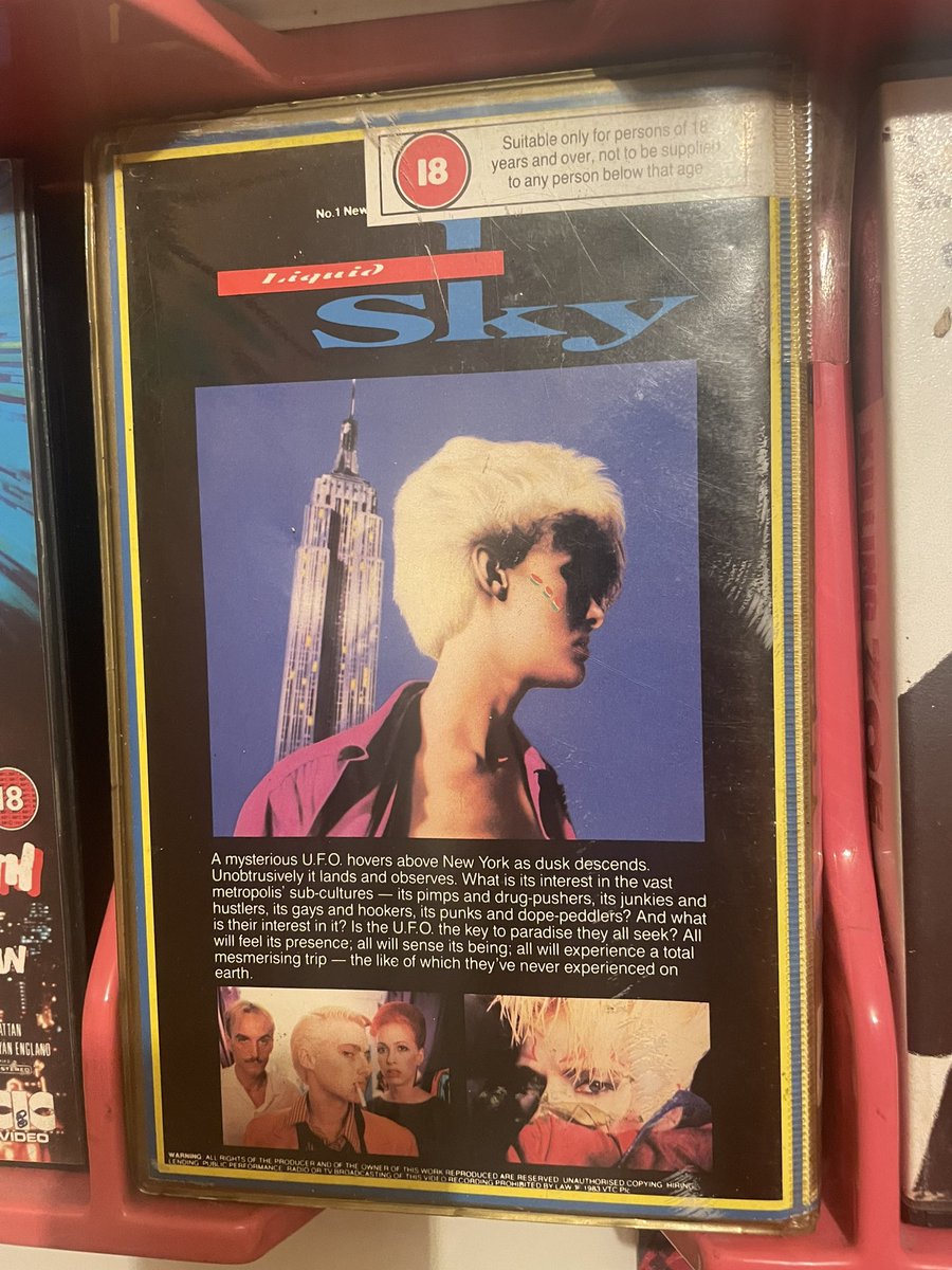 TomPaulWilson's tweet photo. One that’s been briefly mentioned at least twice on @VideoArchives - Liquid Sky. This film is …an experience &amp; you can’t really describe it! A must watch, especially on vhs! https://t.co/nVbBdzGNcL
