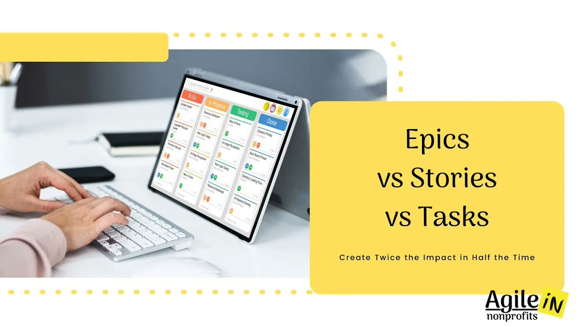 InNonprofits's tweet photo. We were recently asked what the difference is between Epics, Stories, and Tasks. In this video, Megan shares the difference and breaks it down in a tool. https://t.co/Q7r5A8EOFz
#Epic #Story #Backlog #AgileBacklog #ScrumBacklog https://t.co/F4kMCOEeIb
