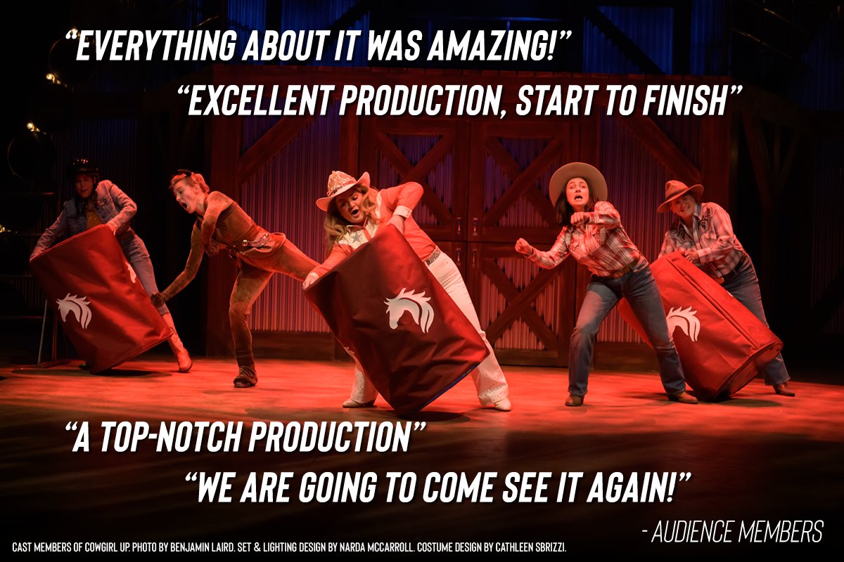 ABTHEATREPRJCTS's tweet photo. ONLY 5 PERFORMANCES REMAINING! Catch the compelling, high-energy fun of Cowgirl Up before is closes Oct 30! 
📷️ Photos by Benjamin Laird Photography. #atpcowgirlup

Get tickets here: https://t.co/jo5xM9RVsj https://t.co/yBhP2D2sSA