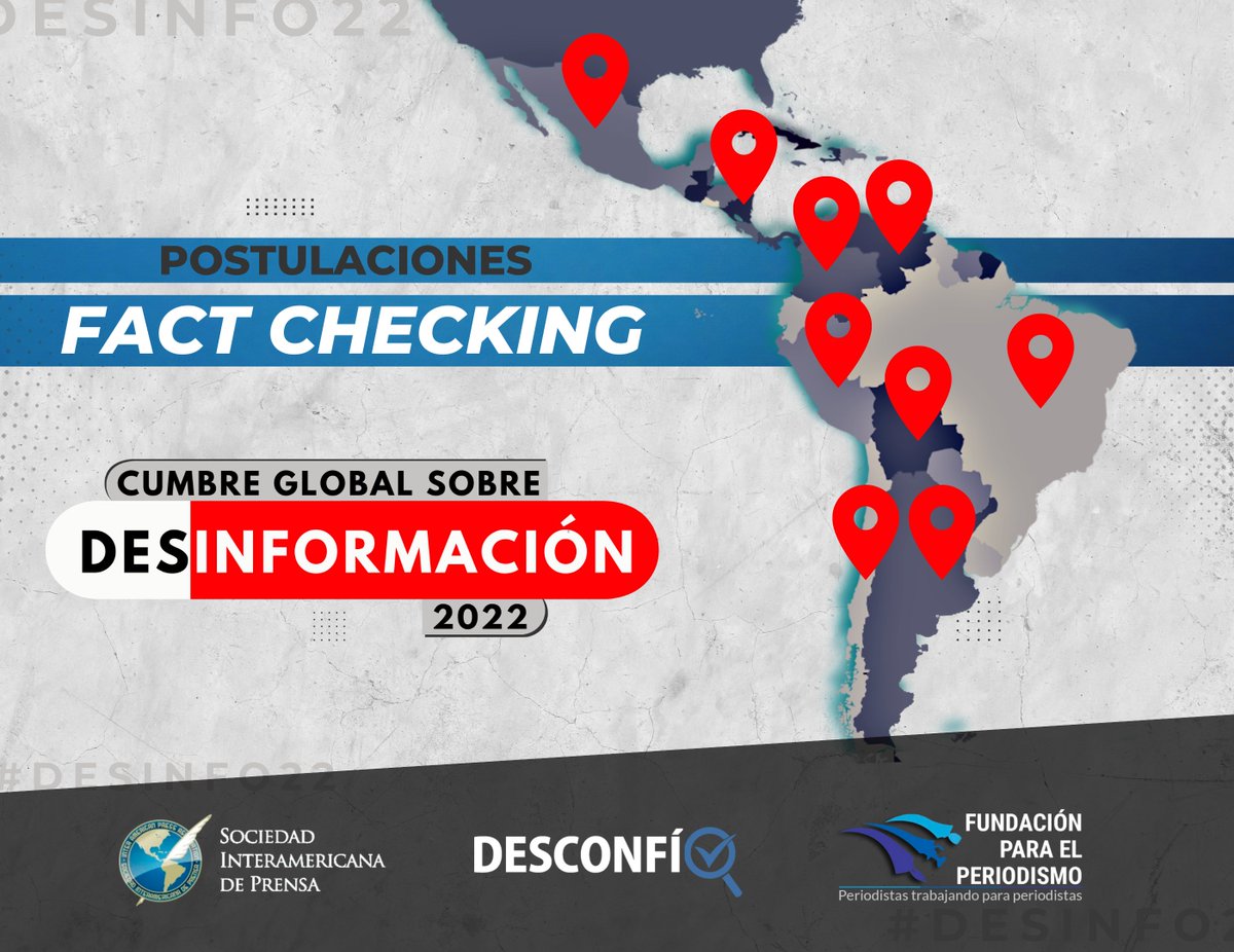 📈Cerramos etapa de postulación de proyectos de fact checking que serán presentados en la #CumbreDesinfo2022
📌Mañana conoceremos a los seleccionados.
❓¿Todavía no te inscribiste a la Cumbre? No te quedés afuera. Evento online, gratuito e imperdible 👇
bit.ly/3FiKXwJ