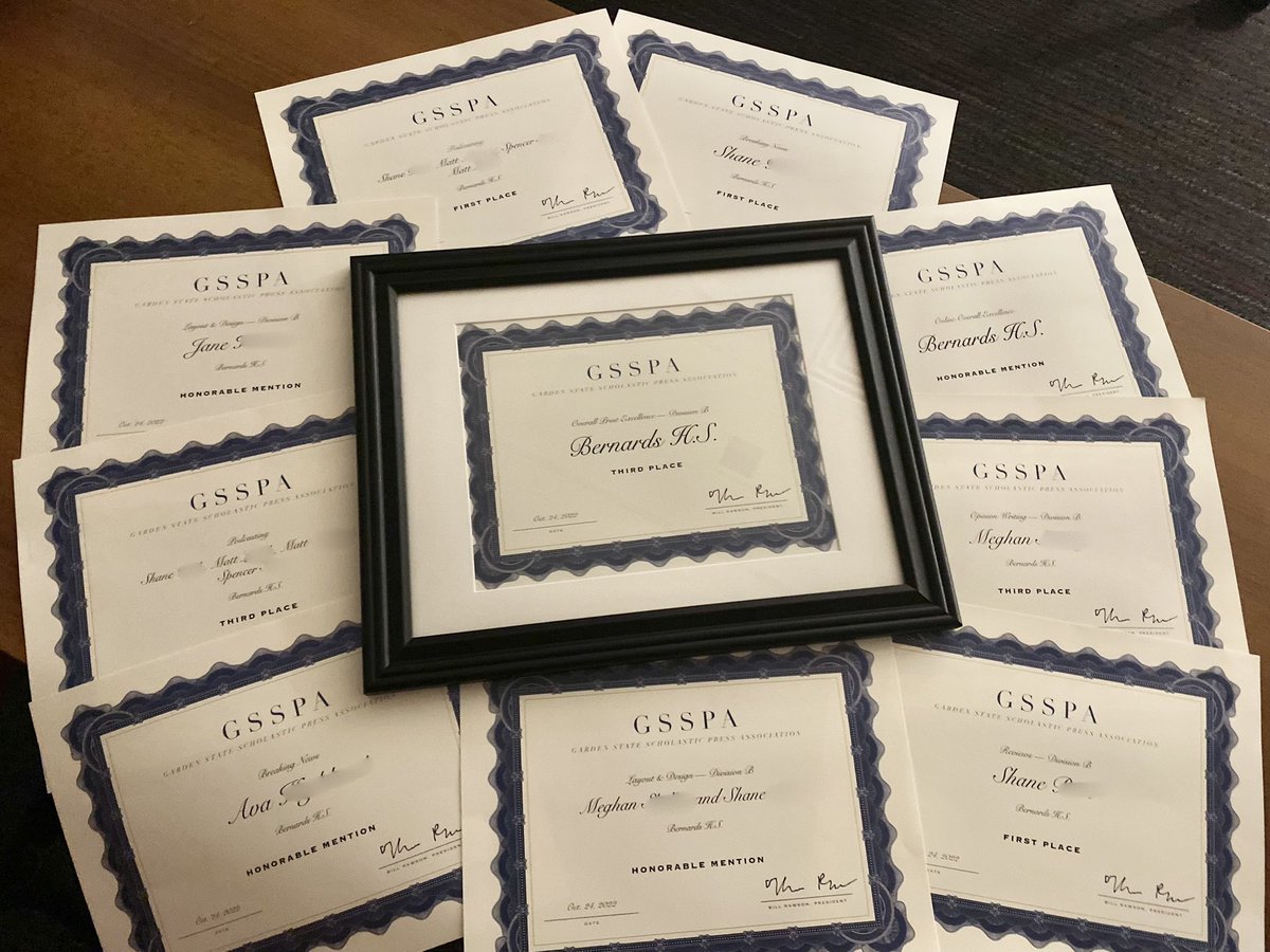 litcoachmusings's tweet photo. Kudos to @MrsHunkele and her amazing Journalism students!! 📝

The @BernardsHS school 📰, The Crimson, earned 🏆 in Overall Print Excellence, Podcasting, Breaking News, Reviews, and Opinion Writing- plus an Honorable Mentions in Layout &amp; Design. W https://t.co/fBaNl2dRc3