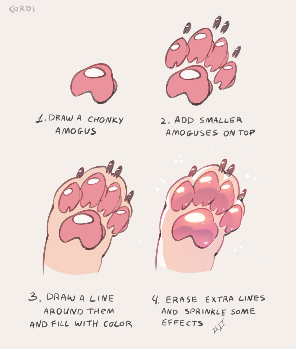 the least efficient way to draw a paw
