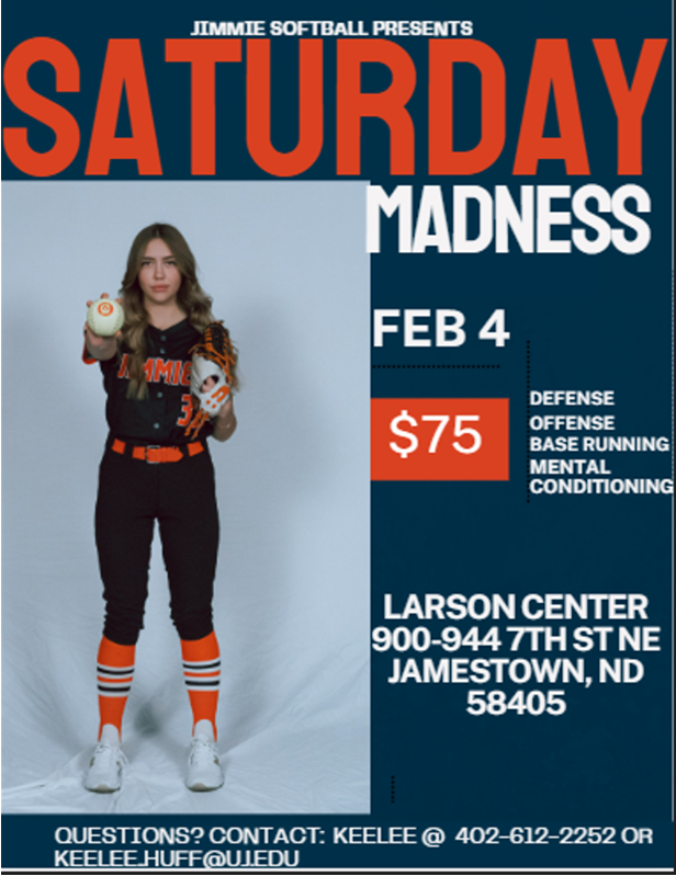 UJSoftball's tweet photo. Reserve the weekend for Jimmie Softball camp!  Feb 4 will be the best softball camp in the Midwest!  Don't miss out and learn from the Jimmie softball Team. #orange&amp;black https://t.co/BXdOf4GhJm