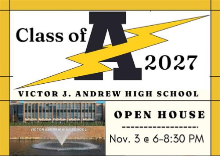 Class of 2027!!  We are hosting our Open House on November 3rd from 6:00 to 8:30!!!