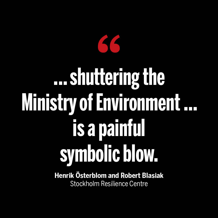 Science Magazine (@sciencemagazine) on Twitter photo On 18 October 2022, Sweden eliminated its Ministry of the Environment.
"A key question is the extent to which this change derails progress made toward building a sustainable nation and world," write <a href="/HenrikOsterblom/">Henrik Österblom</a> and @BlasiakRobert. scim.ag/kM #ScienceEditorial On 18 October 2022, Sweden eliminated its Ministry of the Environment.
"A key question is the extent to which this change derails progress made toward building a sustainable nation and world," write <a href="/HenrikOsterblom/">Henrik Österblom</a> and @BlasiakRobert. scim.ag/kM #ScienceEditorial