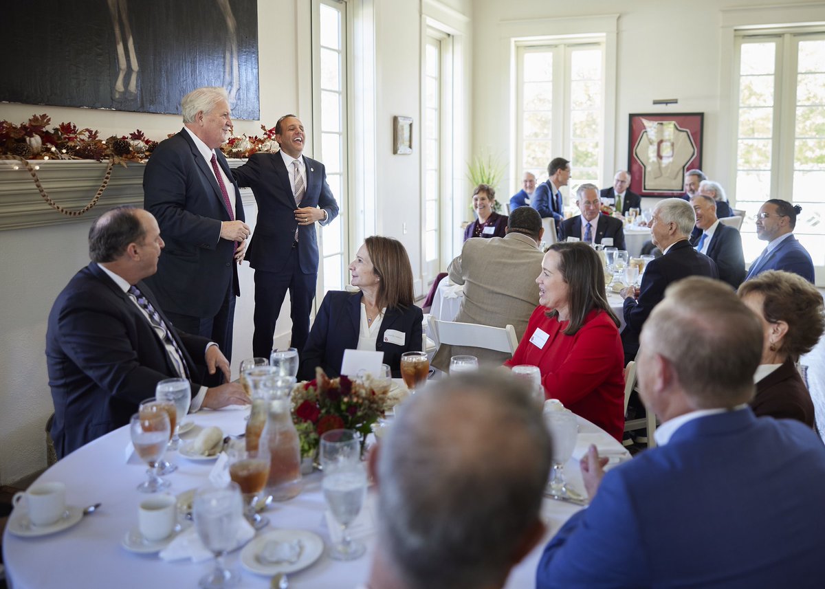 OU_President's tweet photo. We were honored that OU could serve as the host institution for the October meeting of our State Regents. Through our strong partnership with @OKhighered — and by being honest, bold, and clear-eyed — together, we will realize tomorrow’s promise for all of Oklahoma. https://t.co/bdCKyzmgF0